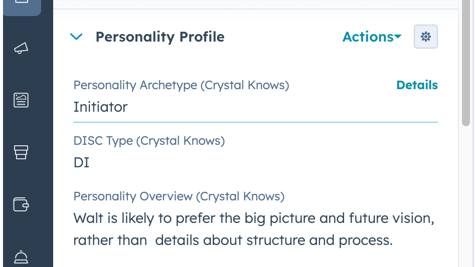 Personality in Hubspot